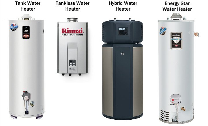 different water heater models